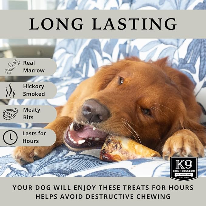 K9 Connoisseur Beef Marrow Dog Bones Long Lasting for Aggressive Chewers - USA Made Single Ingredient Dynamo Bone for Small and Medium Dogs Upto 50 Pounds - 3 Pack