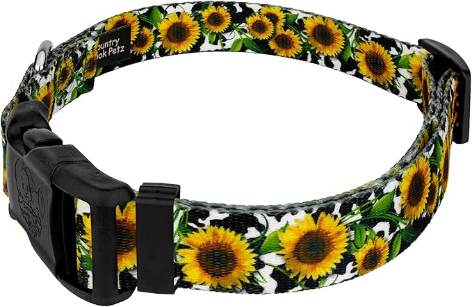 Country Brook Petz - Deluxe Dairy Fields Dog Collar - Made in The U.S.A. - Country and Western Collection Featuring Rustic Designs (1/2 Inch, 2XS)