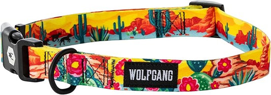 Wolfgang Heavy Duty, Adjustable Dog Collar with Quick Release Nylon Buckle for Walking & Training, PackLeader Print, Small
