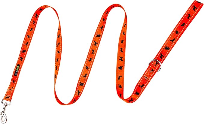 EcoBark Dog Leash - Soft & Reflective Comfort Training Leashes with Padded Handle - Strong Durable Heavy Duty - Training and Pulling for Small, Medium or Large Dogs (Orange)