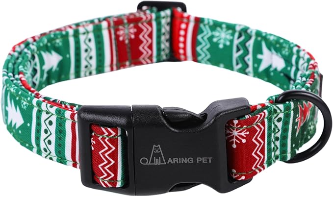 ARING PET Christmas Dog Collar - Cute Cotton Lightweight Dog Collars, Adjustable Christmas Pet Collars Puppy Collar with Quick Release Buckle