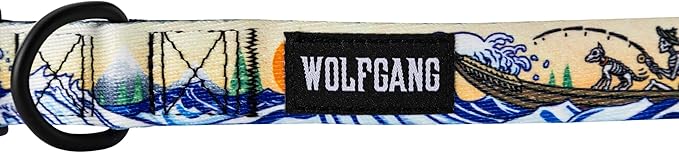 Wolfgang Heavy Duty, Adjustable Dog Collar with Quick Release Nylon Buckle for Walking & Training, MountainWave Print, Medium