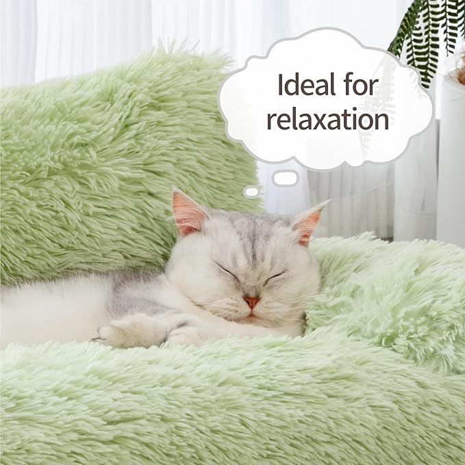 Mewoo Dog Couch, Small Dog Bed with Removable Washable Cover, Cute Cat Couch for Pets, Cat Beds for Indoor Cats with Anti-Slip Bottom (Green)