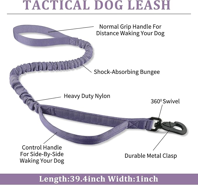 COOYOO Tactical Dog Collar Set, Adjustable Military Nylon Collar with Control Handle and Heavy Metal Buckle for Medium and Large Dogs