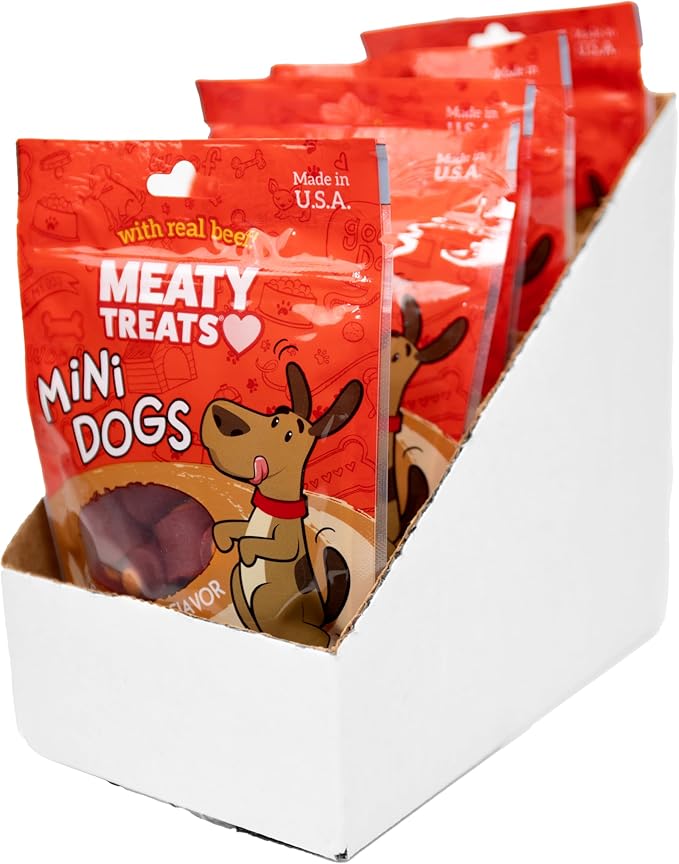 Meaty Treats Mini Dogs Beef & Cheese Flavor Soft & Chewy Dog Treats, 3-oz. (Pack of 8)