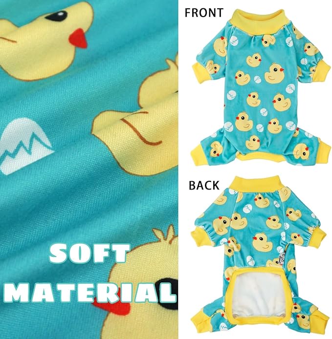 XPUDAC 4 Pieces Dog Pajamas for Small Dogs Pjs Clothes Puppy Onesies Outfits for Doggie Christmas Shirts Sleeper for Pet Cats Jammies-M