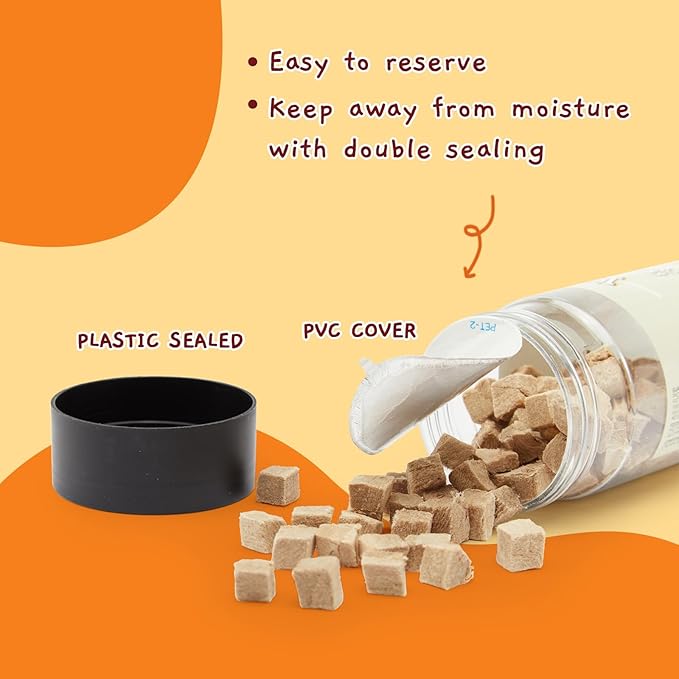 Jungle Calling Freeze Dried Dog and Cat Treats - High Protein, Low Fat, Made with a Single Ingredient - Perfect for Training and Snacking, 2.8 oz (Duck Cube)