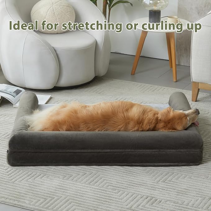 BFPETHOME Washable Dog Beds for Medium Dogs, Orthopedic Dog Bed Medium, Big Dog Couch Bed with Removable Washable Cover, Waterproof Lining and Nonskid Bottom, Egg-Crate Foam Pet Sofa Bed for Sleeping