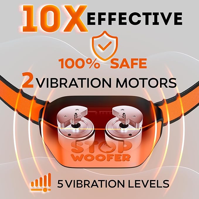 No Shock Bark Collar for Small Medium Large Dogs-Smart Chip Adjusts to Stop Barking in 1 Minute-Highly Effective Vibration and Sound Stops Barks Fast with No Pain-Safe Orange
