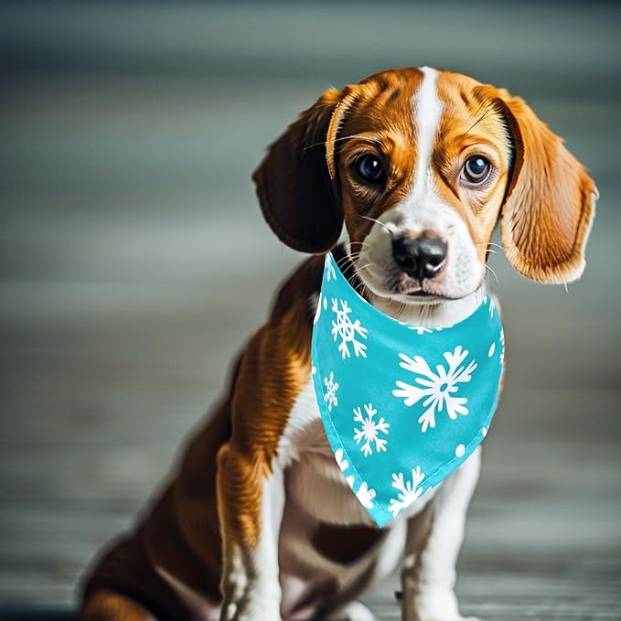 10PCS Dog Bandanas Winter for Medium Breed Dog Snow Forest Ice PineTree Kerchief Triangle Bibs Head Scarves for Boys and Girls Grooming Accessories Costume