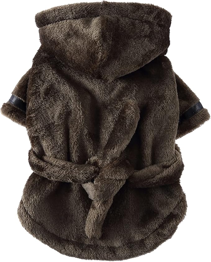 Petyoung Pet Bathrobe Dog Pajama Thickened Hooded Bathrobe Quick Drying and Super Absorbent Dog Bath Towel Soft Pet Nightwear for Puppy Small Dogs Cats
