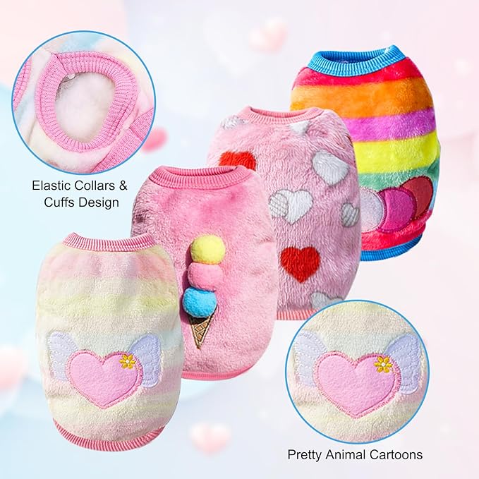 7 Pcs Cute Guinea Pig Clothes Costume Soft T-Shirt Clothes for Rabbits Hamster Clothes Kitten Ferret Chihuahua Puppy Mini Dog and Small Animals