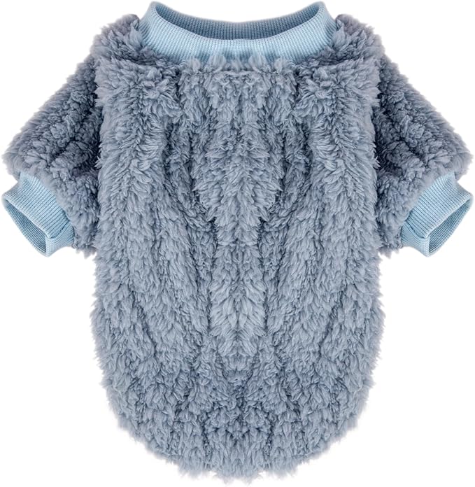FabriCastle Dog Sweater, 3-Pack Dog Clothes, Ultra Soft and Warm Pet Jackets XXS XS for Small Dogs Boy & Cats, Winter Pet Apparel Costumes, Puppy Outfits (Blue,Grey,Doe, Small)