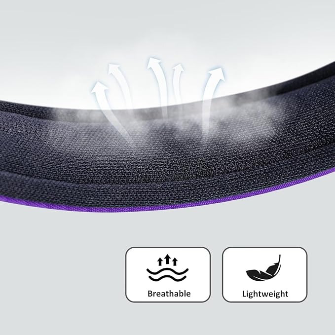 Didog Soft Padded Dog Collars for Medium Dogs, Lightweight and Breathable Purple Dog Collar Waterproof with Metal Buckle, Purple, M