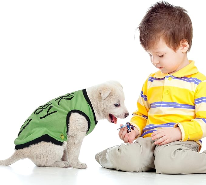 Saintrygo 8 Pieces Dog Shirts Pet Printed Clothes with Funny Letters Summer Pet T Shirts Cool Puppy Breathable Dog Outfit Soft Sweatshirt Cats(Classic Pattern,X- Large)