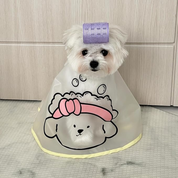 Spa Day Dog Costumes Cosplay Cape, Curly Hair Dog Robe for Halloween Parties Dog Hats Wigs for Small Medium and Large Dogs Adjustable(Neck Circumference 22-32cm/8.6-12.6in)