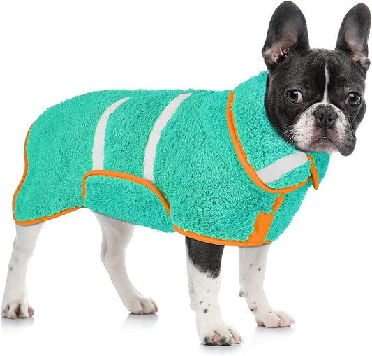 Dog Bathrobe Super Absorbent Dog Towels for Drying Dogs Large Quick Drying Puppy Robes for After Bath Soft Puppy Towel Adjustable Dry Coat to Keep Warm(S-XXL)