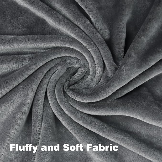 Onarway Dog Blanket Washable for Bed: 2 Packs Dog Blankets 40”x47” - Fluffy Soft Large Throw for Cat Puppy Kitten Dogs - Fleece Pet Blankets for Crate Couch Car and Indoor - Grey