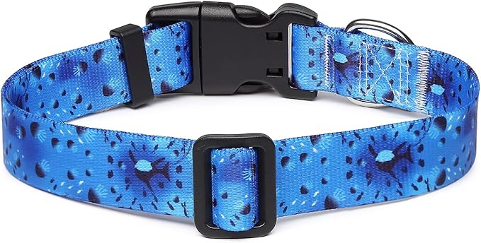 Adjustable Dog Collar with Patterns, Ultra Comfy Soft Nylon Breathable Pet Collar for Small Dogs (XS, Blue Ocean)