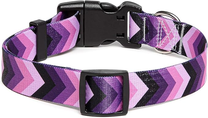 Adjustable Dog Collar with Patterns, Ultra Comfy Soft Nylon Breathable Pet Collar for Small Medium Large Dogs (M, Arrow)