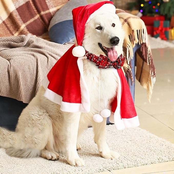 Adjustable Bow Tie Dog Collar Printed Cute Patterns Spring Summer Soft Pet Collars for Small Medium Large Dogs