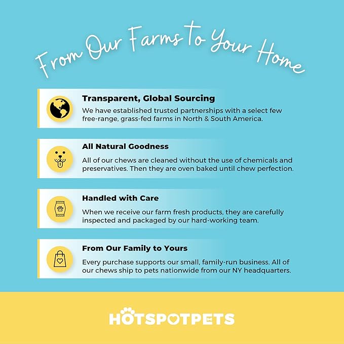 hotspot pets Beef Dog Treats Esophagus (6 Inches)(10 Pack) - 100% Natural Healthy Chews for Dogs - Meat Jerky Snack, Free of Preservatives, Hormones from Grass Fed Cattle