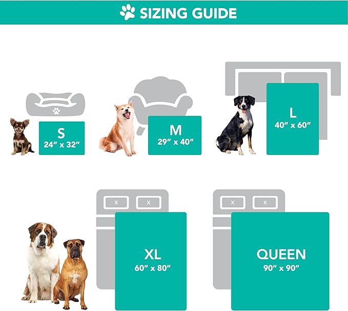 PetAmi Waterproof Dog Blanket, Leakproof XL Pet Blanket for Large Dogs, Furniture Sofa Couch Cover Protector, Fleece Cat Throw Bed Crate Kennel, Reversible Washable Soft Plush, Twin 60x80 Light Gray