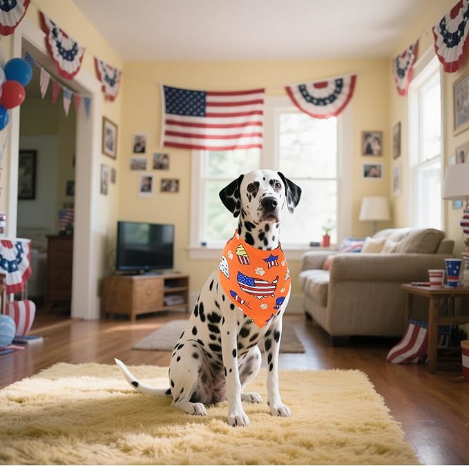 30 Pack Independence Day Dog Bandanas Bulk for Large Dogs Breed 33 Inch 4th of July Extra Large Dog Bandanas XL Patriotic Dogs Bandana Grooming L