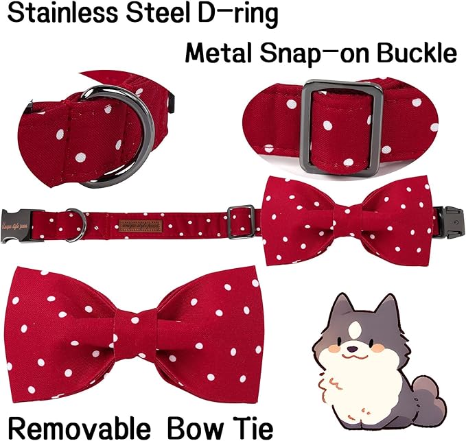 Unique Style Paws Pet Soft &Comfy Bowtie Dog Collar and Cat Collar Pet Gift for Dogs and Cats 6 Size and 7 Patterns