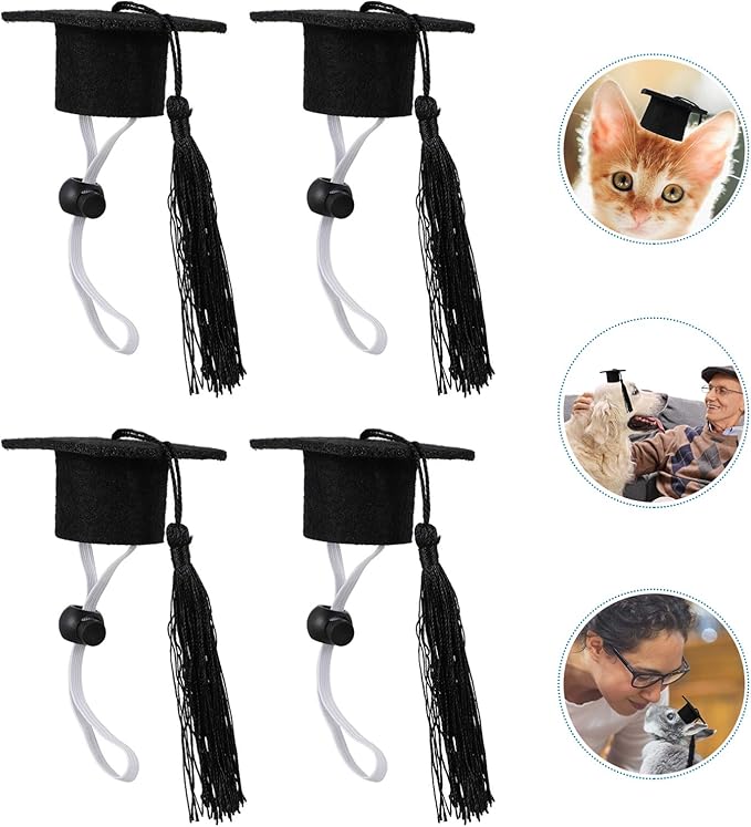 KESYOO 4Pcs Dog Graduation Cap Mini Graduation Cap for Crafts Small Graduation Caps for Decoration Pet Graduation Caps for Holiday Costume Accessory