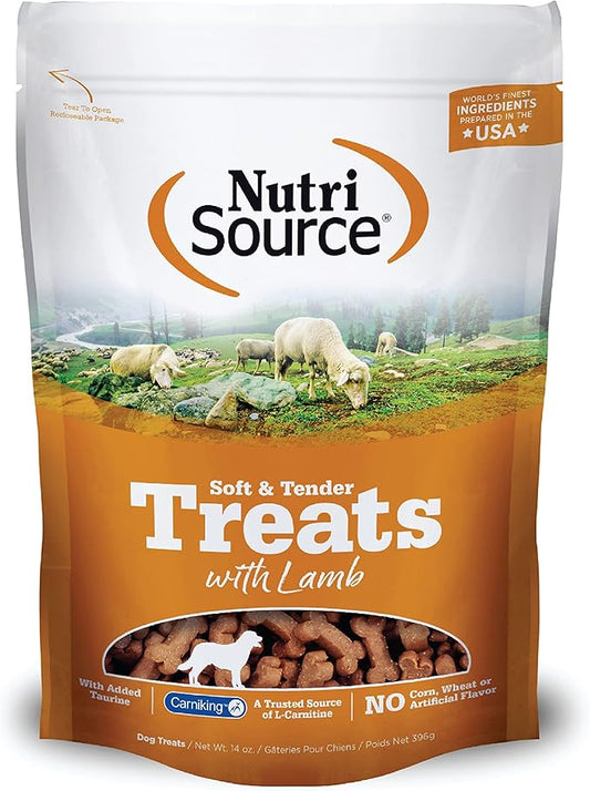 Nutri Source TU80021 14 oz Soft & Tender Lamb Treats for Dogs