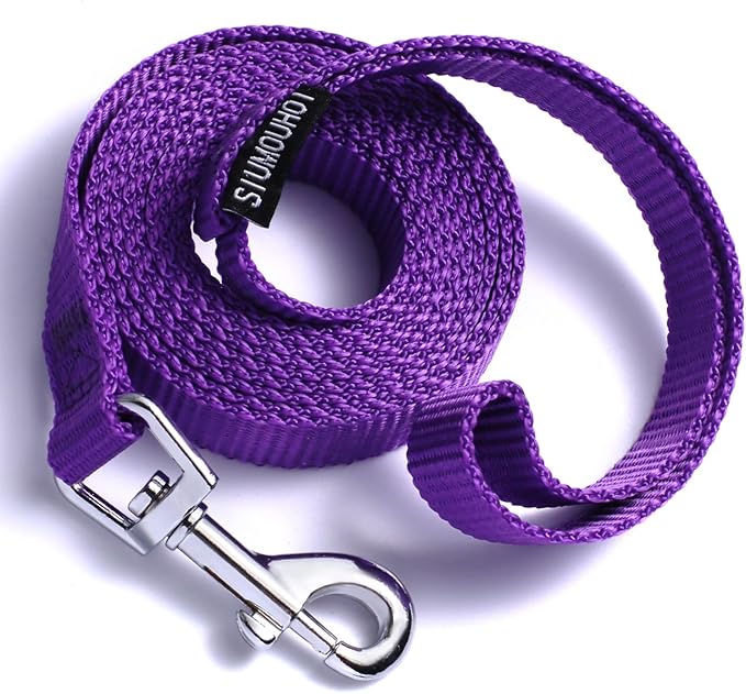 6 FT Puppy Leashes, Strong Traditional Style Leash with Easy to Use Collar Hook,Dog Lead Great for Small and Medium and Large Dog (Purple, 5/8 in x 6 ft)