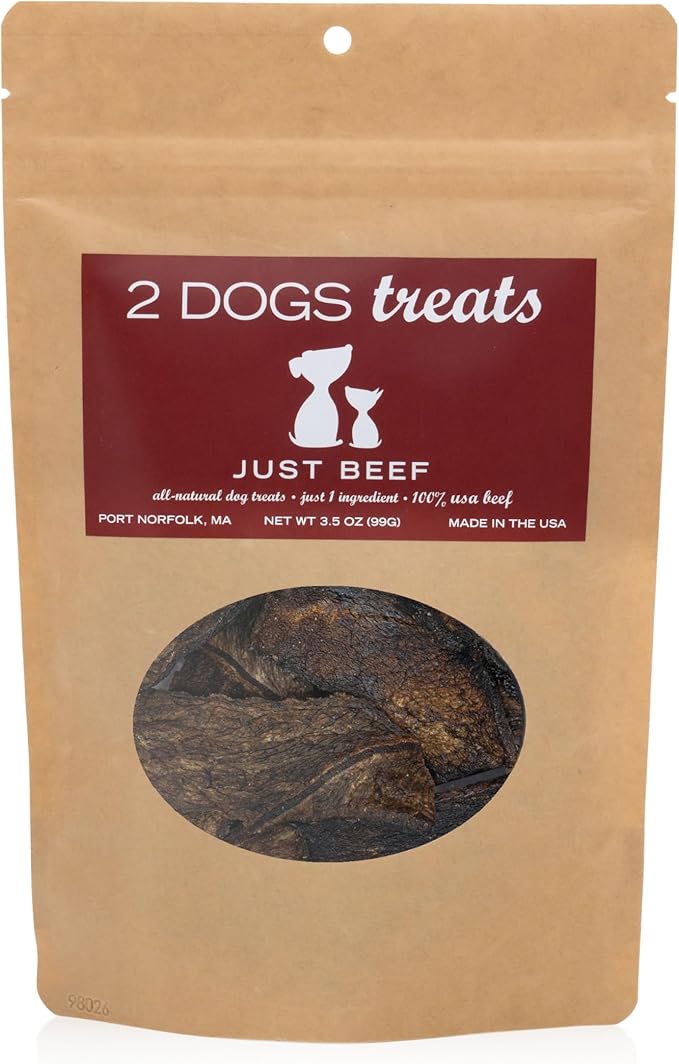 Just Beef Treats Dog Jerky | 100% USA-Sourced, Single-Ingredient, Great for Sensitive Stomachs, Human-Grade USDA Beef, Grain-Free, Allergy-Friendly, High Value for Training, Small Batch