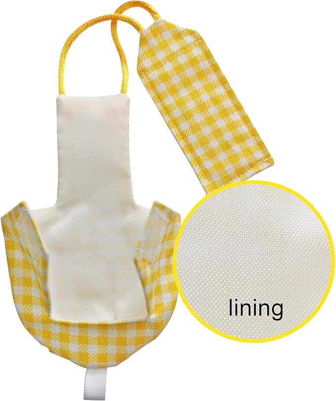 VANFAVORI Bird Diaper Harness Flight Suit Clothes with 80 Inch Flying Leash for Parrots Cockatiel Pet Birds Including A Cotton Pad, S Size, Yellow Checks