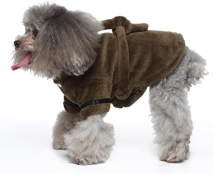 Petyoung Pet Bathrobe Dog Pajama Thickened Hooded Bathrobe Quick Drying and Super Absorbent Dog Bath Towel Soft Pet Nightwear for Puppy Small Dogs Cats