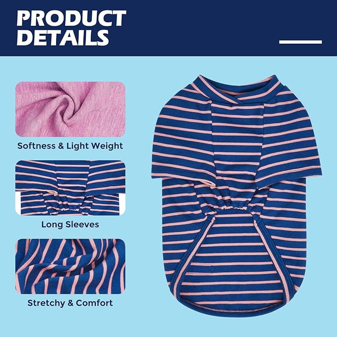 KYEESE 3Pack Dog Sweaters Pets Sweatshirt Comfort Fleece Pet Sweater Dog Sweaters for Small Dogs Male Stretchy Pet Sweaters for Medium Doggie Boy Dogs Clothes Dachshund Clothes Pullover Pets Coats