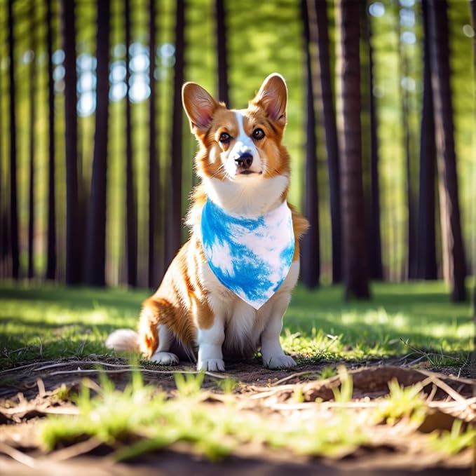 100PCS Dog Bandanas Tie Dye Bulk for Small Medium Breed Dog Big Kerchief Washable Triangle Bibs Head Scarves Scarfs for Boys and Girls Grooming Accessories Costume