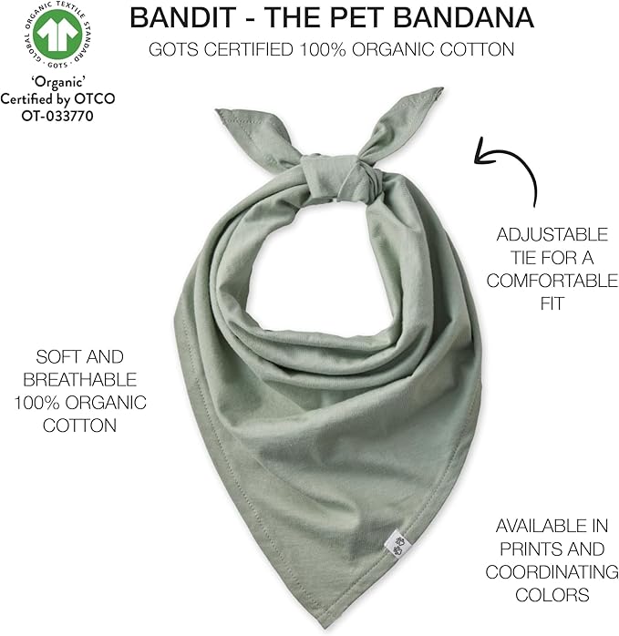 Multipack 100% Organic Cotton Pet Bandanas for Small, Medium and Large Dogs, Camo-Sand, X-Small/Small