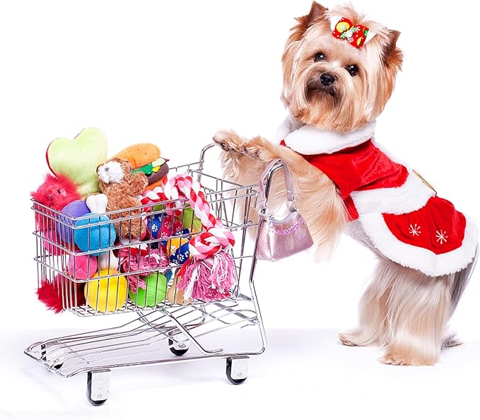 PET SHOW 50pcs Christmas Dog Hair Bows with Rubber Bands Bulk for Small Medium Dogs Xmas Holiday Puppies Cats Kittens Rabbits Topknot Grooming Costumes Hair Accessories
