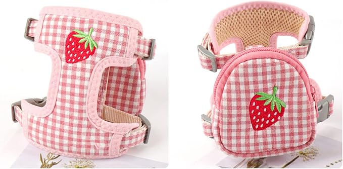 Yuehuam Pet Backpack Harness with Leash for Cat Small Dog Self Mini Carrier Back Pack Pocket Saddle Bags Puppy Bag with Training Lead Leash for Doggie Outdoor Travel Hiking Walking