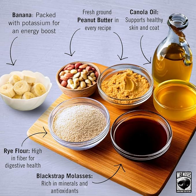 Organic Crunchy Dog Treats – for All Pet Sizes, Breeds – Senior Dog Snack – 100% Human-Grade – Delicious Chews for Dogs – Grain-Free Peanut Butter & Banana, 5 Lb. Package may vary.