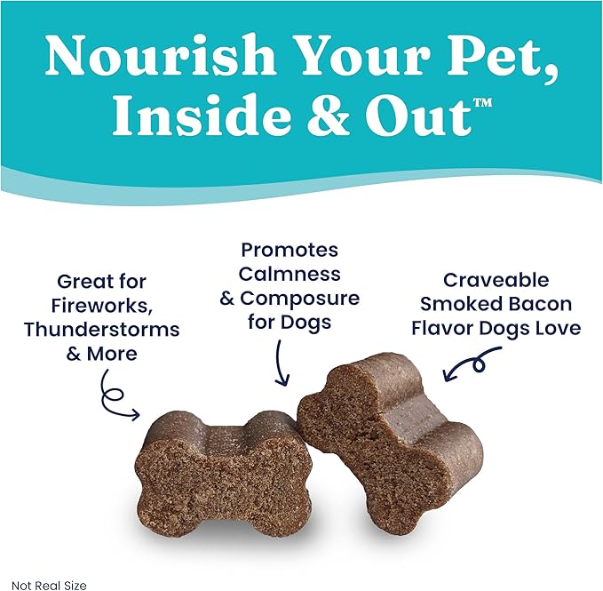 Solid Gold Calming Chews for Dogs - Soothing Snacks for Stress & Dog Stress Relief - Melatonin & Valerian Root - Dog Treats for Separation Stress Relief & Fireworks for All Breeds & Sizes - 60 Count