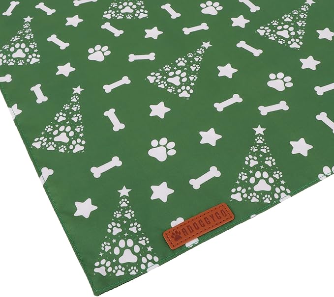 ADOGGYGO Christmas Dog Bandana, Premium Durable Fabric, Adjustable Fit Red Green Merry Christmas Bandanas for Small Dogs Pets (Small)
