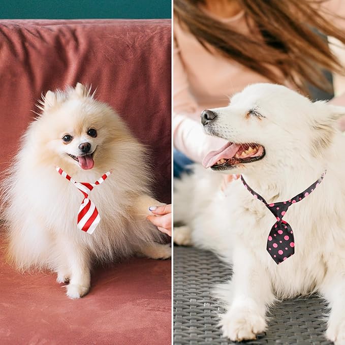 Segarty Dog Ties, 80 Pieces Dog Ties for Small Pets Adjustable Neck Ties Pet Collar Small Cat Neckties for Medium Large Puppy Grooming Accessories Birthday Holiday Wedding Party