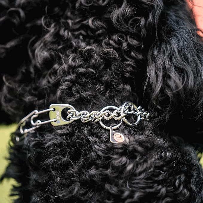Herm Sprenger Prong Collar for Dog Training | Micro Prong Stainless Steel Ultra-Plus Dog Collar | Assembly Chain Training Collar for Smaller Dogs | Made in Germany - (1.5 mm, (Neck Size Upto 9.5"))