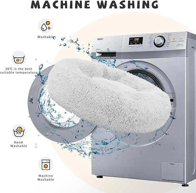 Calming Bed for Medium Dogs - 30 Inch Washable Anti-Anxiety Dog Bed