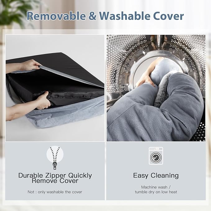 WNPETHOME Washable XXXXL Dog Bed, Orthopedic Sofa With Removable & Waterproof Cover, Extra Large Couch With Bolster Sides for Sleeping, Giant Size