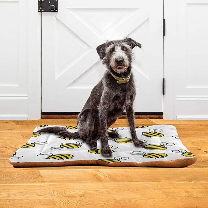 Flying Bumble Bees Pet Bed - Comfortable Calming Dogs Cat Bed Mat, Soft Plush Surface Pet Bed Cushion Bed for All Season, 36x24inch