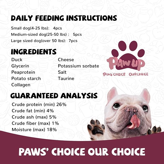 Dog Treats Duck Cheese Sausage for Dogs, Fresh Duck, 12.5oz/355g, 1% Taurine Addded, Rawhide Free, Training & Rewards Dog Snacks