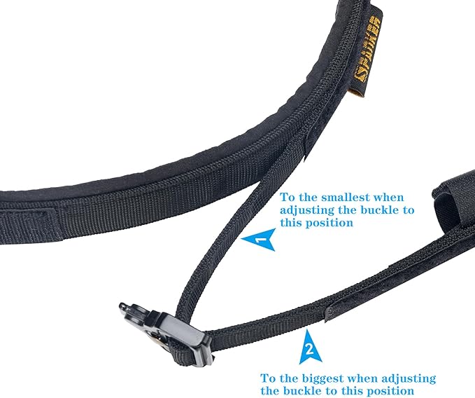 EXCELLENT ELITE SPANKER Tactical Dog Collar Nylon Adjustable Training Collar Military Dog Collar Heavy Duty Metal Buckle with Control Handle for Medium and Large Dogs with Patches(Black-XL).